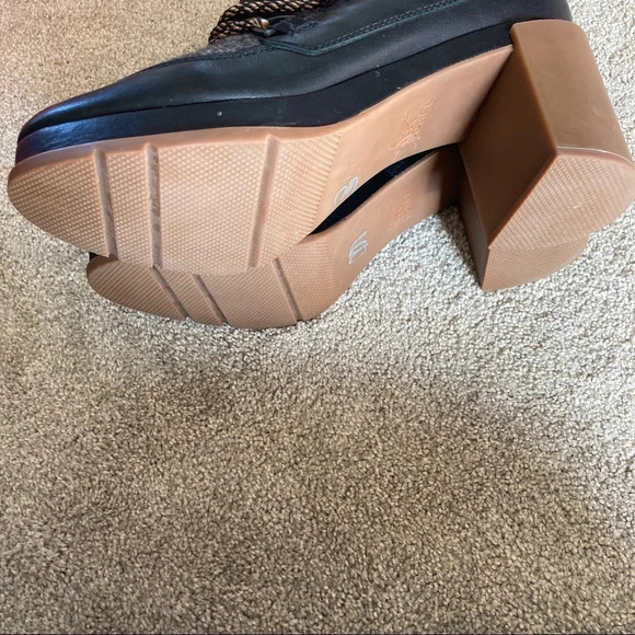 SOREL Brex Cozy Heel Lace Up Water Resistant Leather Chunky Heel Booties Sz 11 - Picture 6 of 8